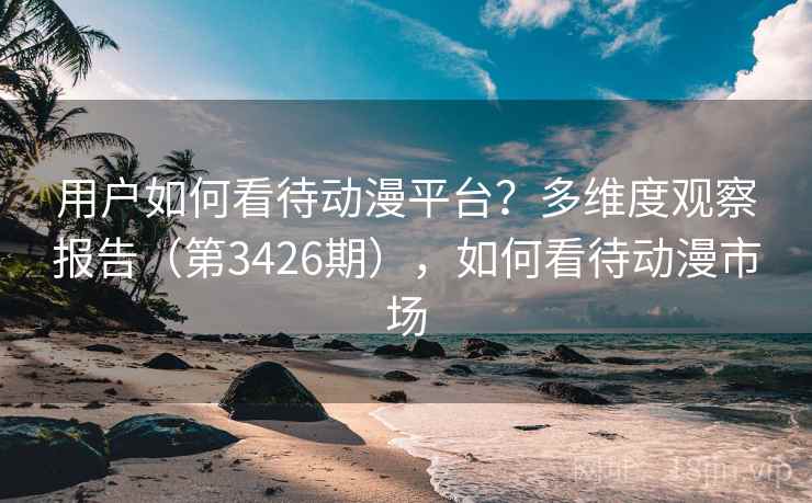 用户如何看待动漫平台？多维度观察报告（第3426期），如何看待动漫市场