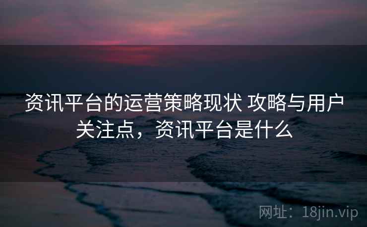 资讯平台的运营策略现状 攻略与用户关注点，资讯平台是什么