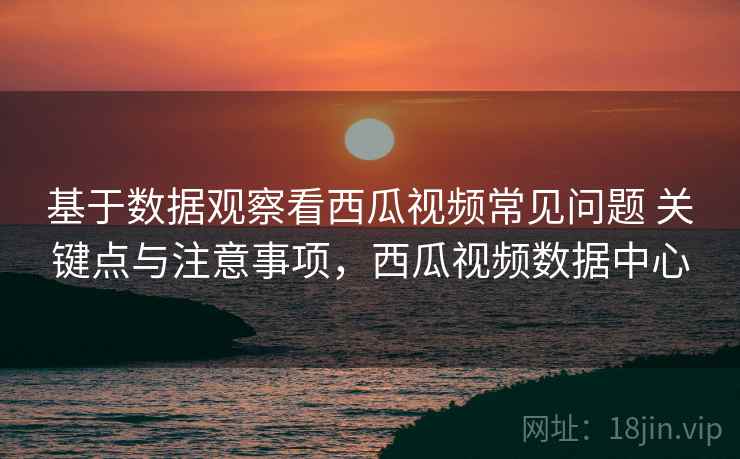 基于数据观察看西瓜视频常见问题 关键点与注意事项，西瓜视频数据中心
