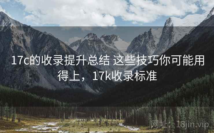 17c的收录提升总结 这些技巧你可能用得上，17k收录标准