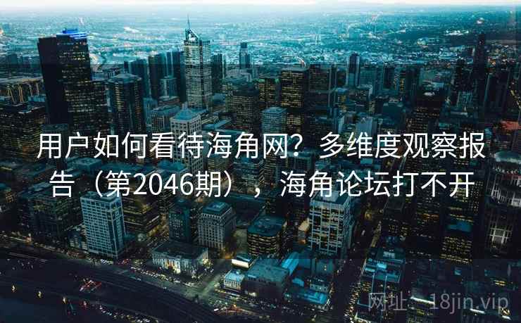 用户如何看待海角网？多维度观察报告（第2046期），海角论坛打不开